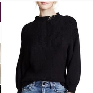 Line and Dot Cowl Neck Sweater